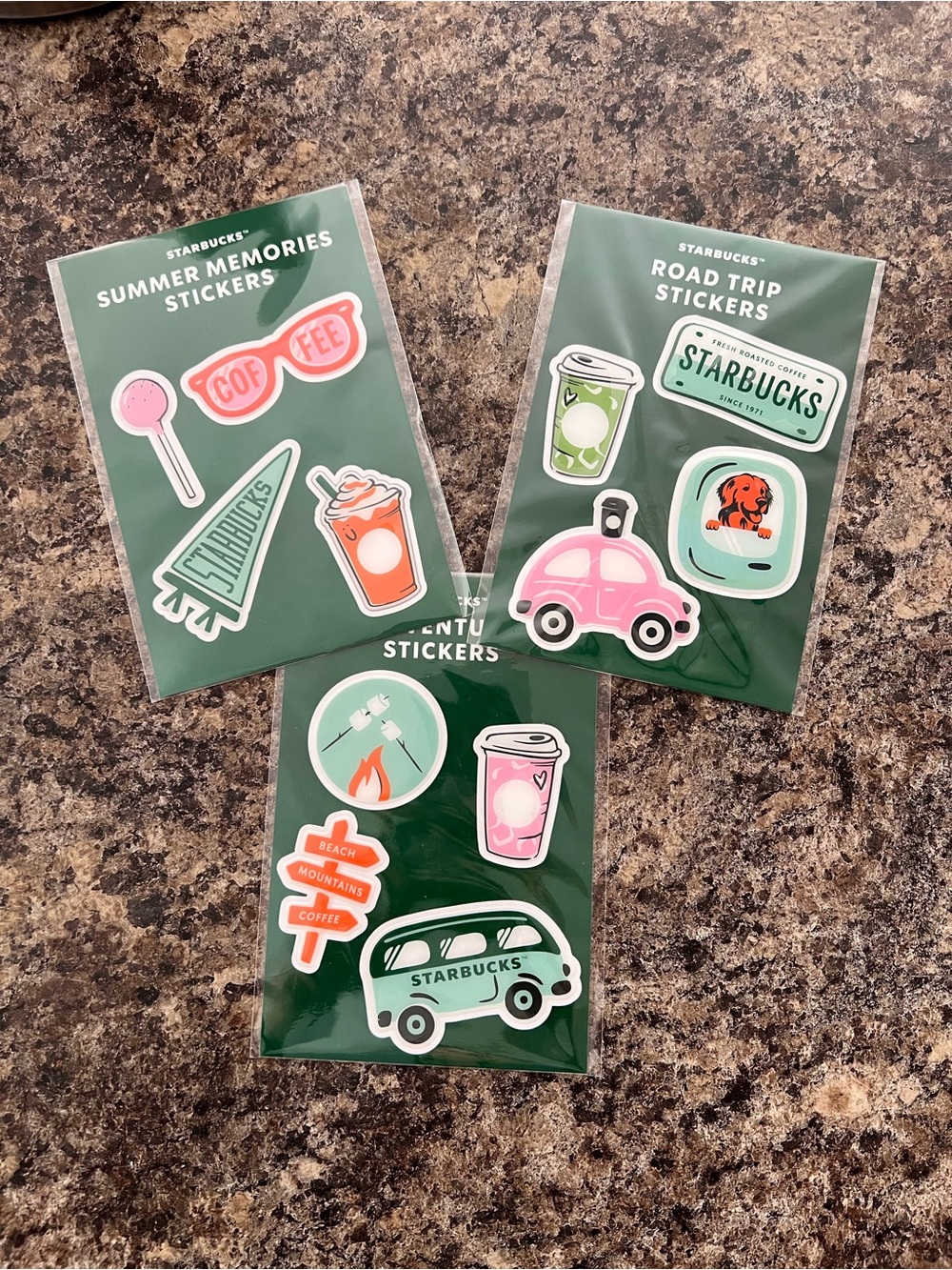 Starbucks Summer 2026 ROADTRIP STICKERS Set/3